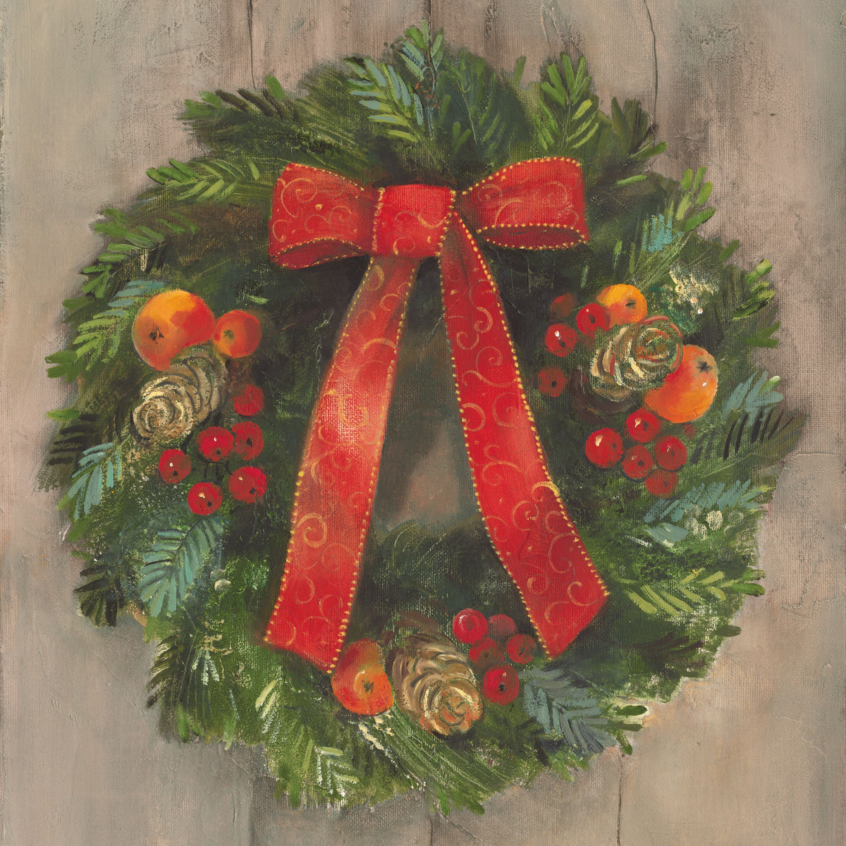 Holiday Wreath Mural Wallpaper - pure wallpaper artwork