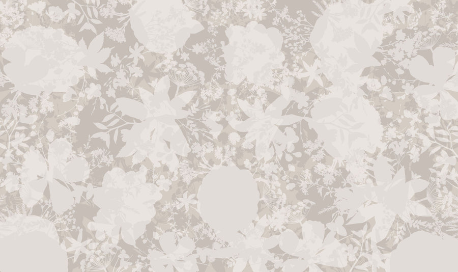 Flower Silhouette No Stain Mural Wallpaper