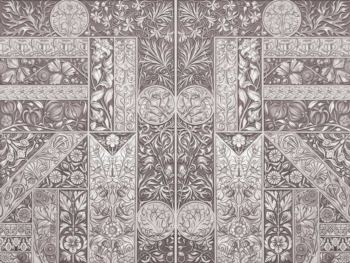 Flower Collection, Mauve Mural Wallpaper - pure wallpaper artwork