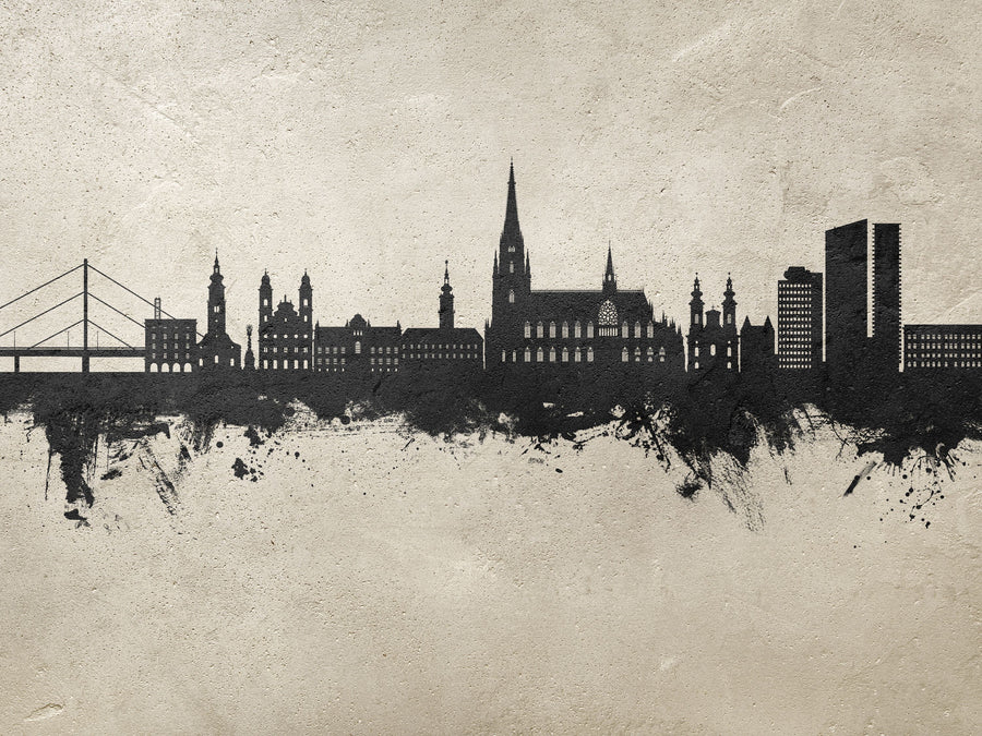 Linz Austria Skyline Concrete Mural Wallpaper