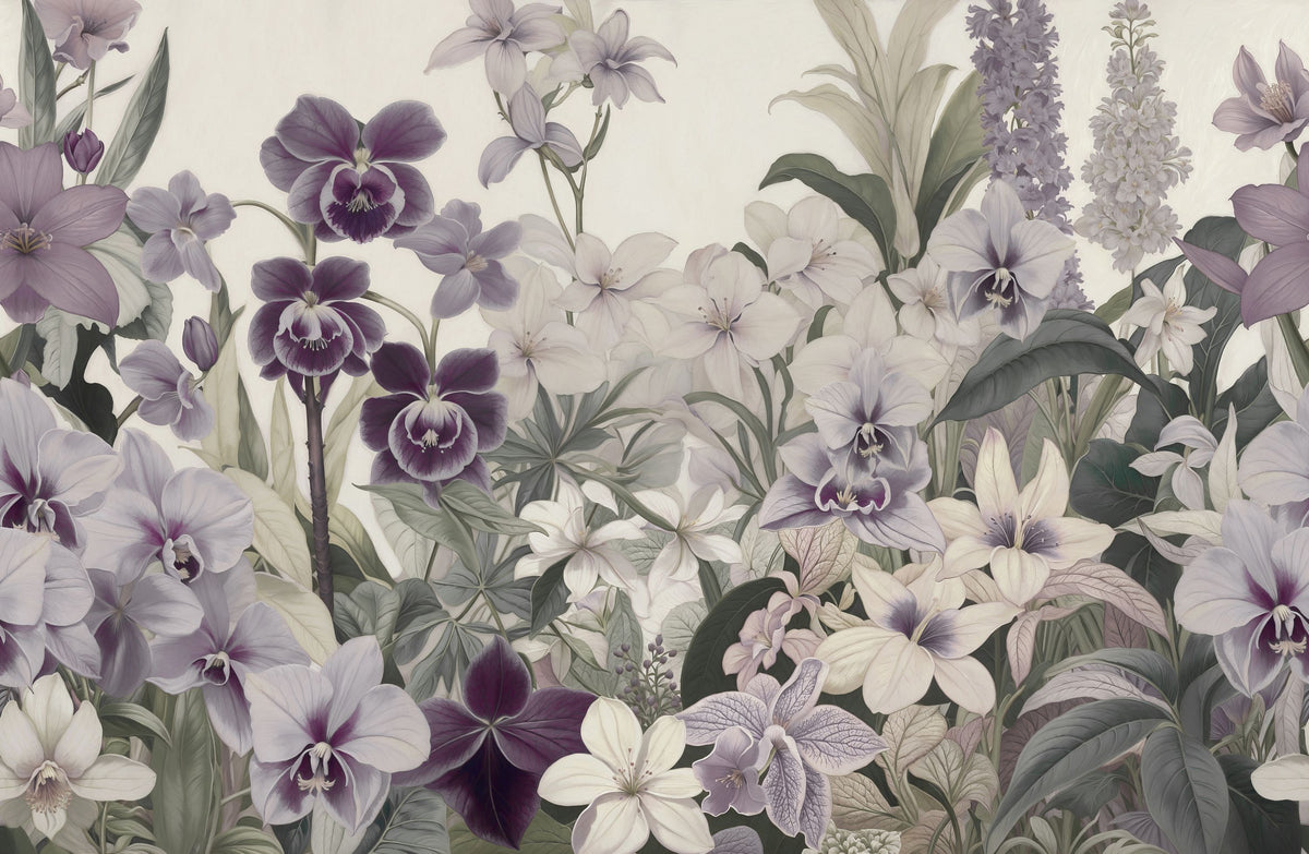 The Tenderness of Orchids, Purple Mural Wallpaper - pure wallpaper artwork