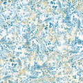 Rustic Flowers Blue Mural Wallpaper - pure wallpaper artwork