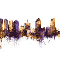 San Jose California Skyline Purple & Gold Mural Wallpaper - pure wallpaper artwork