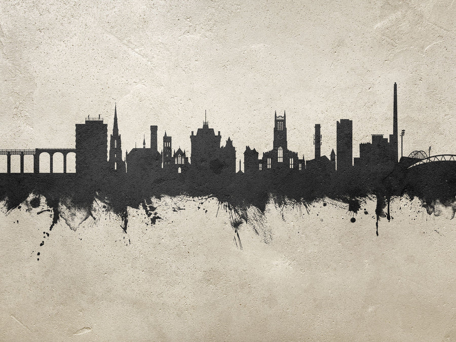 Huddersfield England Skyline Concrete Mural Wallpaper