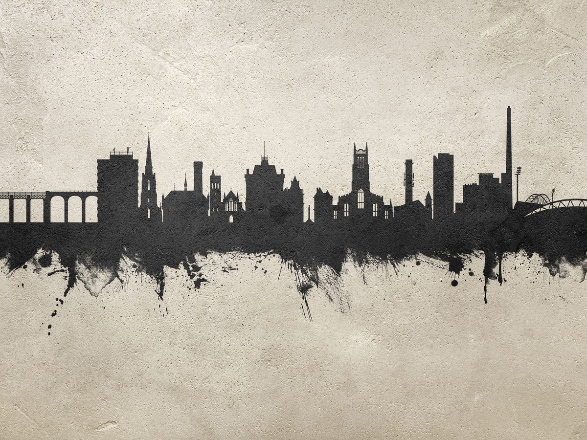Huddersfield England Skyline Concrete Mural Wallpaper - pure wallpaper artwork