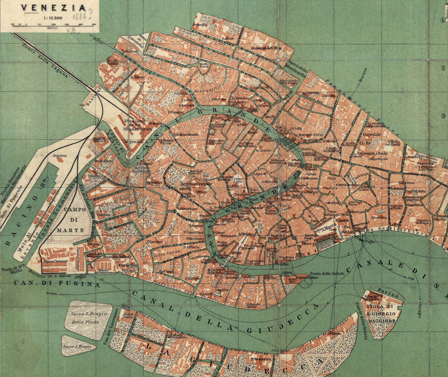 Old Venice Map Mural Wallpaper