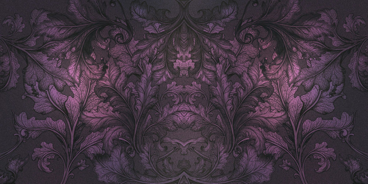 Shielded Leaf Purple Mural Wallpaper - pure wallpaper artwork