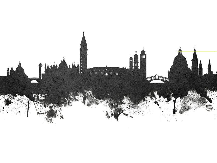 Venice Itay Skyline Black & White Mural Wallpaper