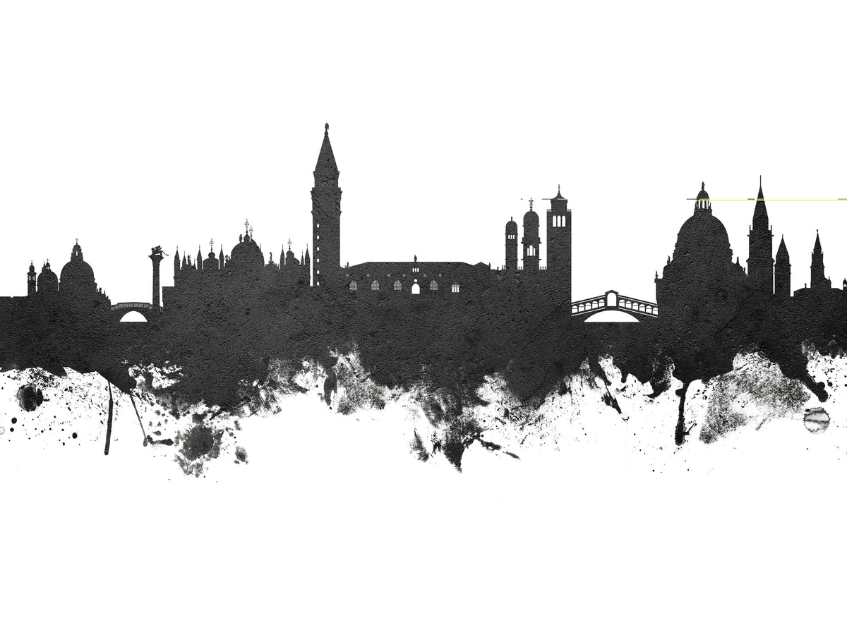 Venice Itay Skyline Black & White Mural Wallpaper - pure wallpaper artwork