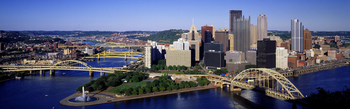 Golden Bridges Cityscape Mural Wallpaper - pure wallpaper artwork