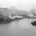 Foggy Fishing BW Mural Wallpaper - pure wallpaper artwork