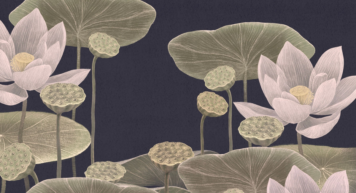 Lotus Bloom Mural Wallpaper - pure wallpaper artwork