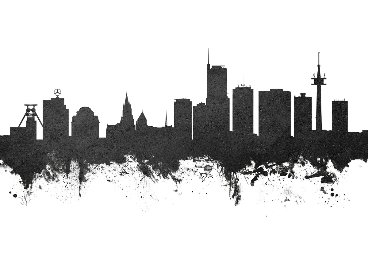 Essen Germany Skyline Black & White Mural Wallpaper - pure wallpaper artwork