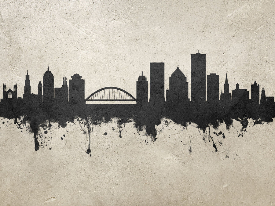Rochester New York Skyline Concrete Mural Wallpaper