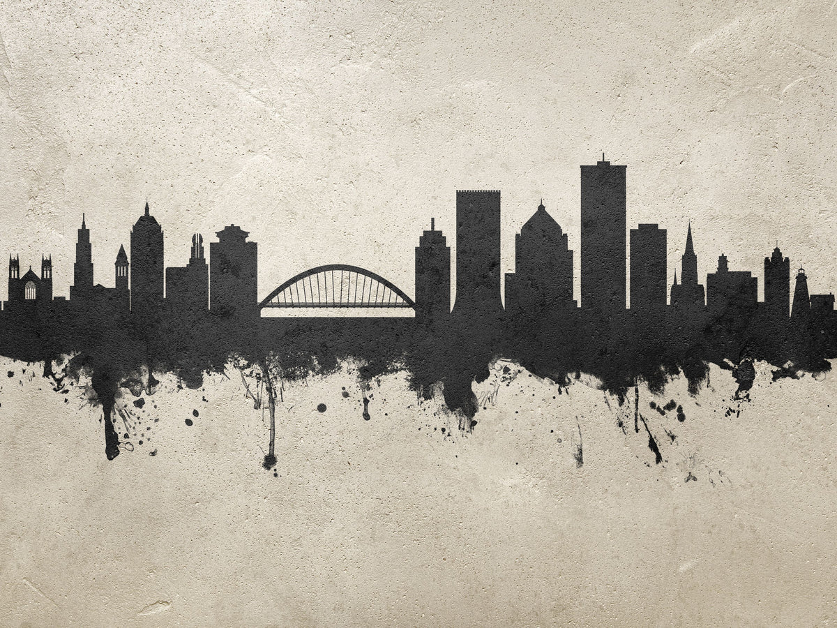 Rochester New York Skyline Concrete Mural Wallpaper - pure wallpaper artwork