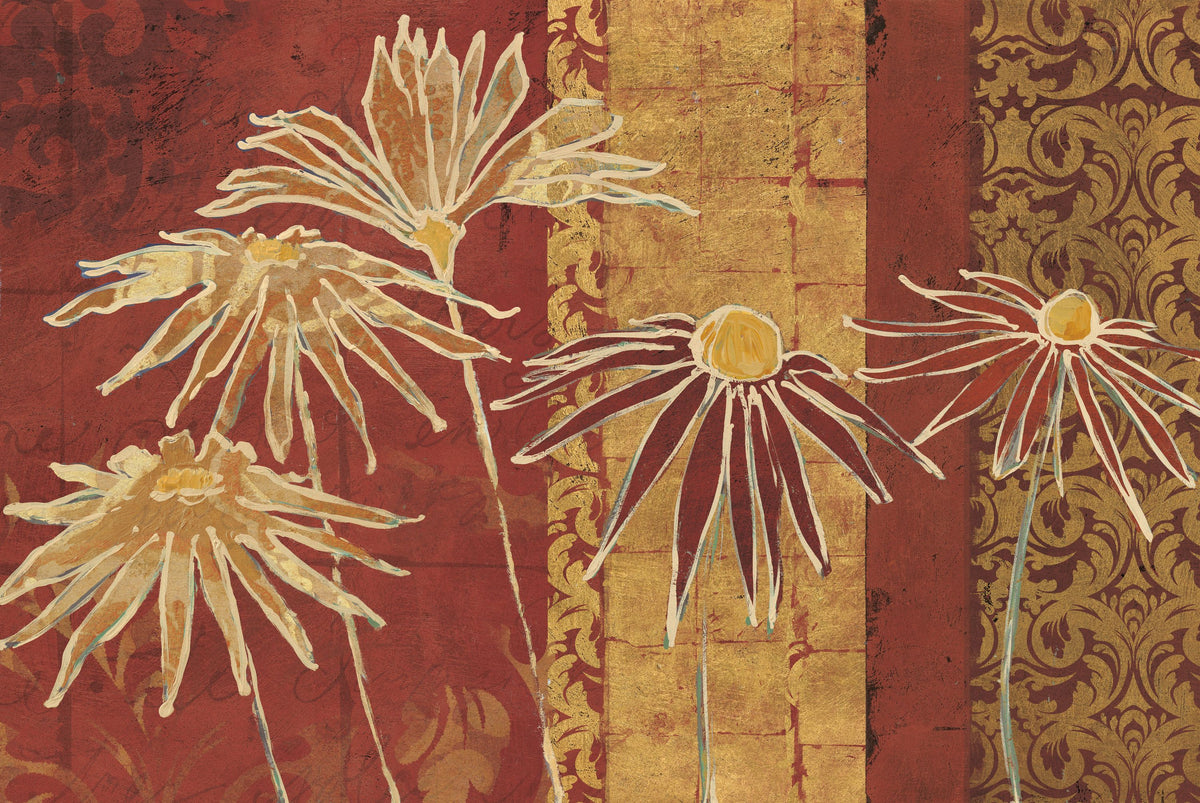 Flowers on Spice Mural Wallpaper - pure wallpaper artwork