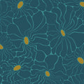 Cool Fluid Flowers Mural, Teal Mural Wallpaper - pure wallpaper artwork