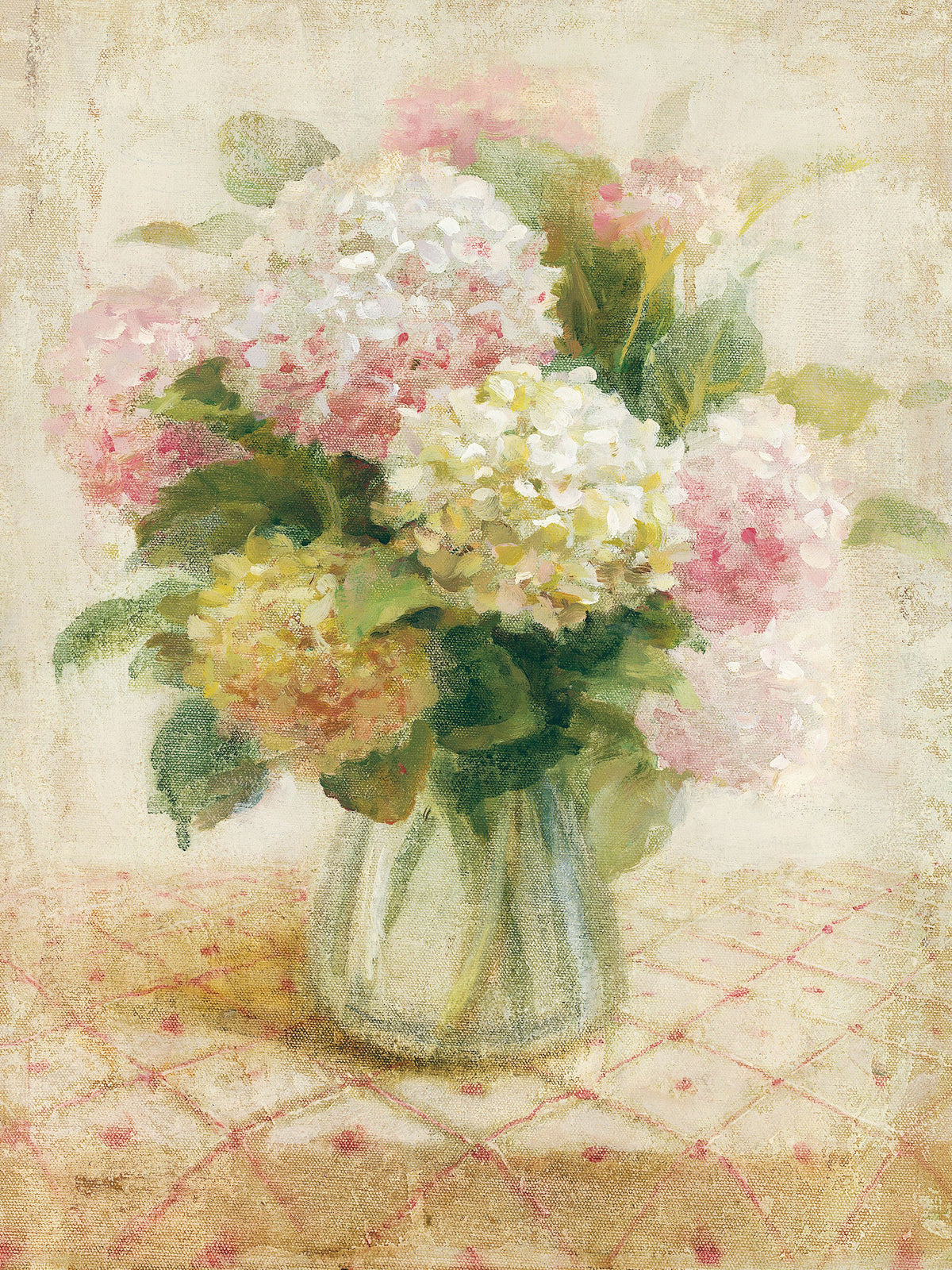 Cottage Hydrangeas in Pink Mural Wallpaper - pure wallpaper artwork