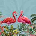 Shy Flamingos Mural Wallpaper - Neutral Tone - pure wallpaper artwork