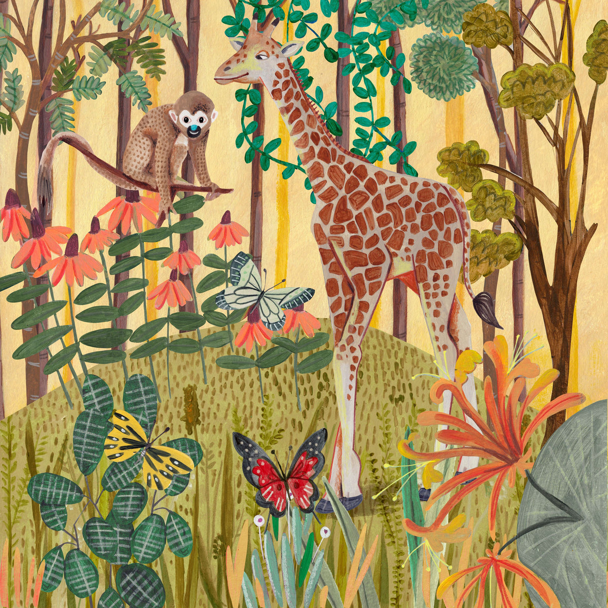 Giraffe in Nature Mural Wallpaper - pure wallpaper artwork