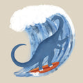 Surfing Brontosaurus Mural Wallpaper - pure wallpaper artwork