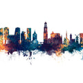 Utrecht the Netherlands Skyline Blue & Bronze Mural Wallpaper - pure wallpaper artwork