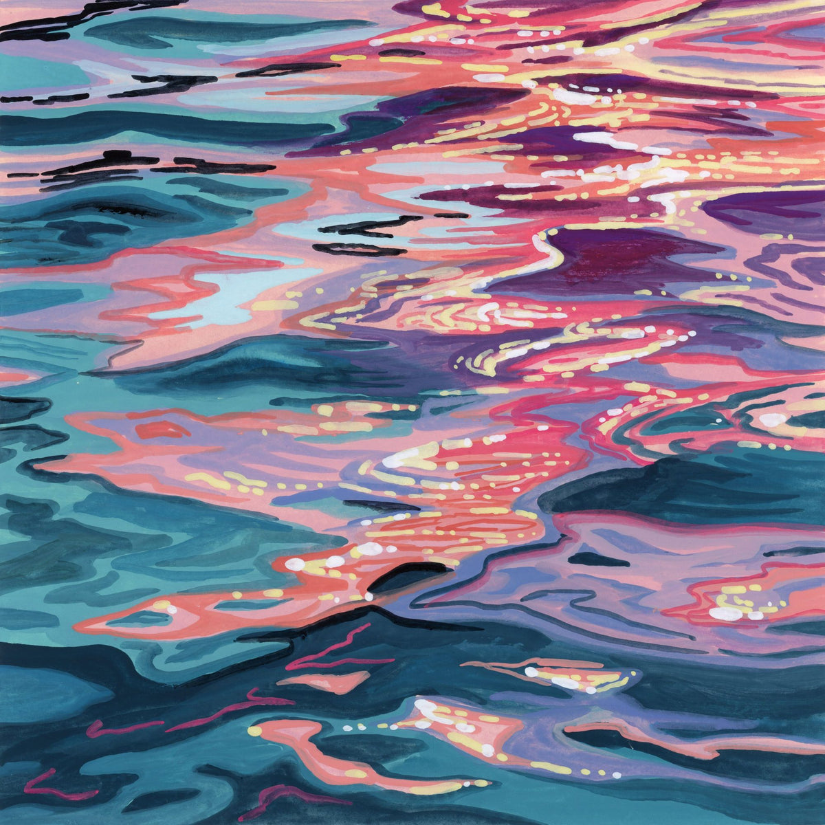 Sunset Reflections on Water Mural Wallpaper - pure wallpaper artwork