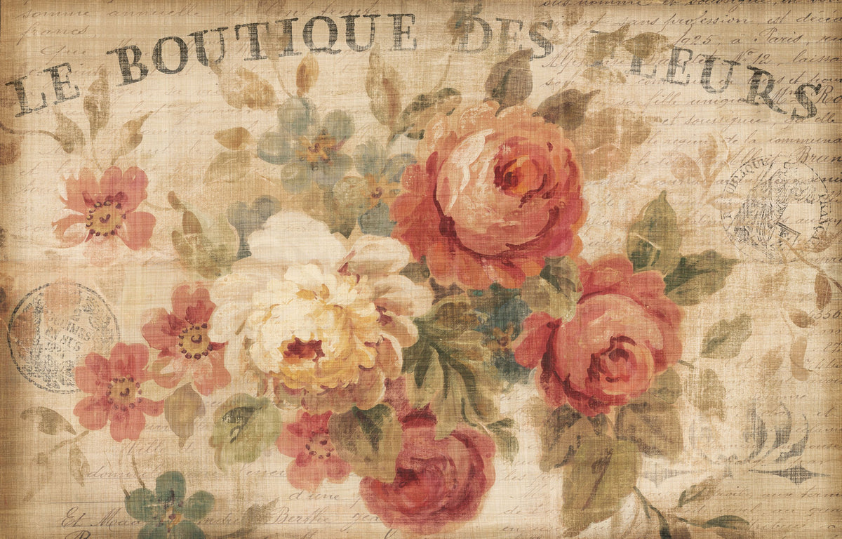 Parisian Flowers III Mural Wallpaper - pure wallpaper artwork