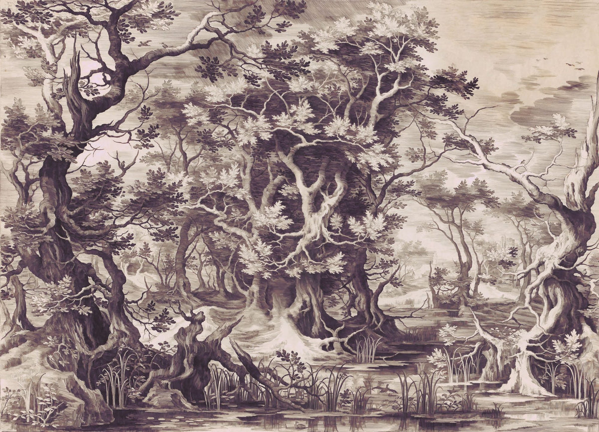 Mystic Forest Mural Wallpaper - pure wallpaper artwork