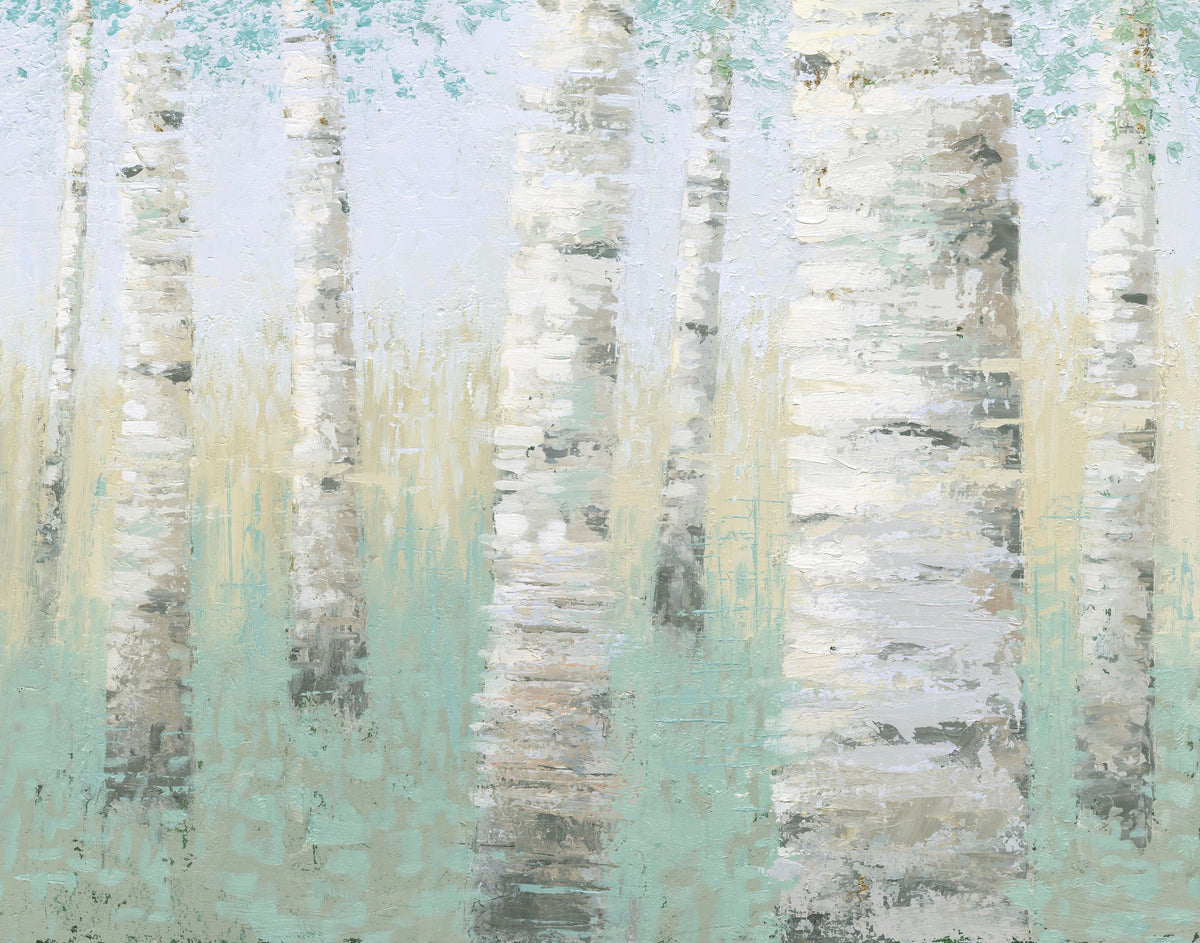 Blue Birch Mural Wallpaper - pure wallpaper artwork
