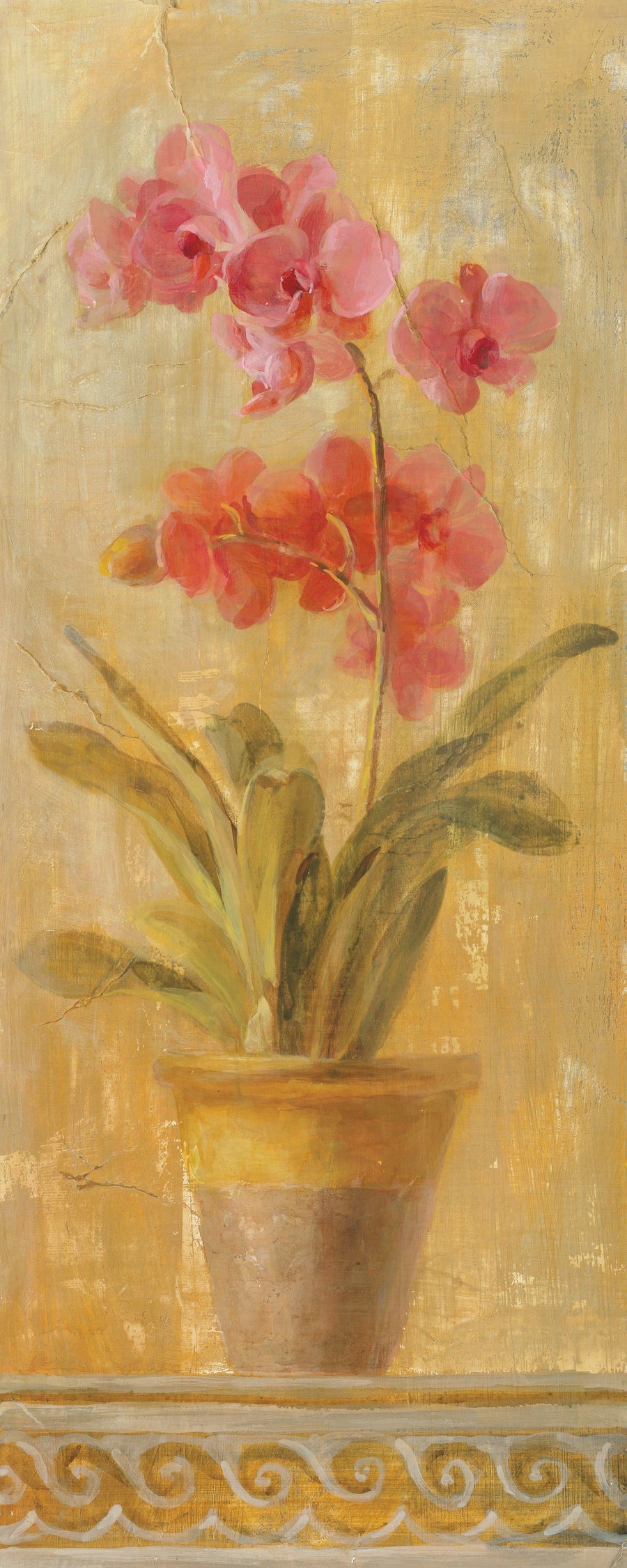 Pink Orchid Panel Mural Wallpaper