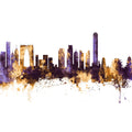 Suzhou China Skyline Purple & Gold Mural Wallpaper - pure wallpaper artwork