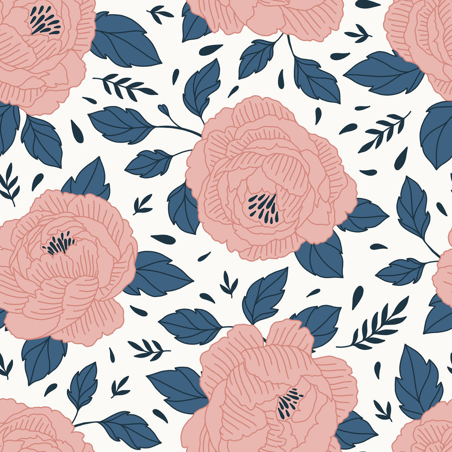 Pink Peonys Mural Wallpaper