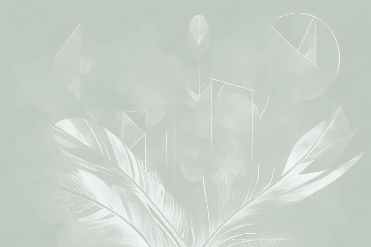 Solid Feather Geometry Green Mural Wallpaper - pure wallpaper artwork