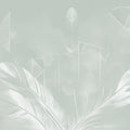 Solid Feather Geometry Green Mural Wallpaper - pure wallpaper artwork