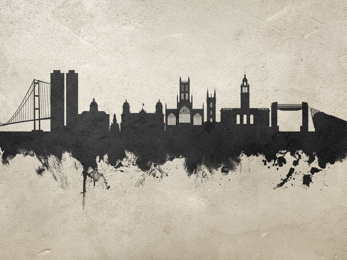 Kingston Upon Hull England Skyline Concrete Mural Wallpaper - pure wallpaper artwork