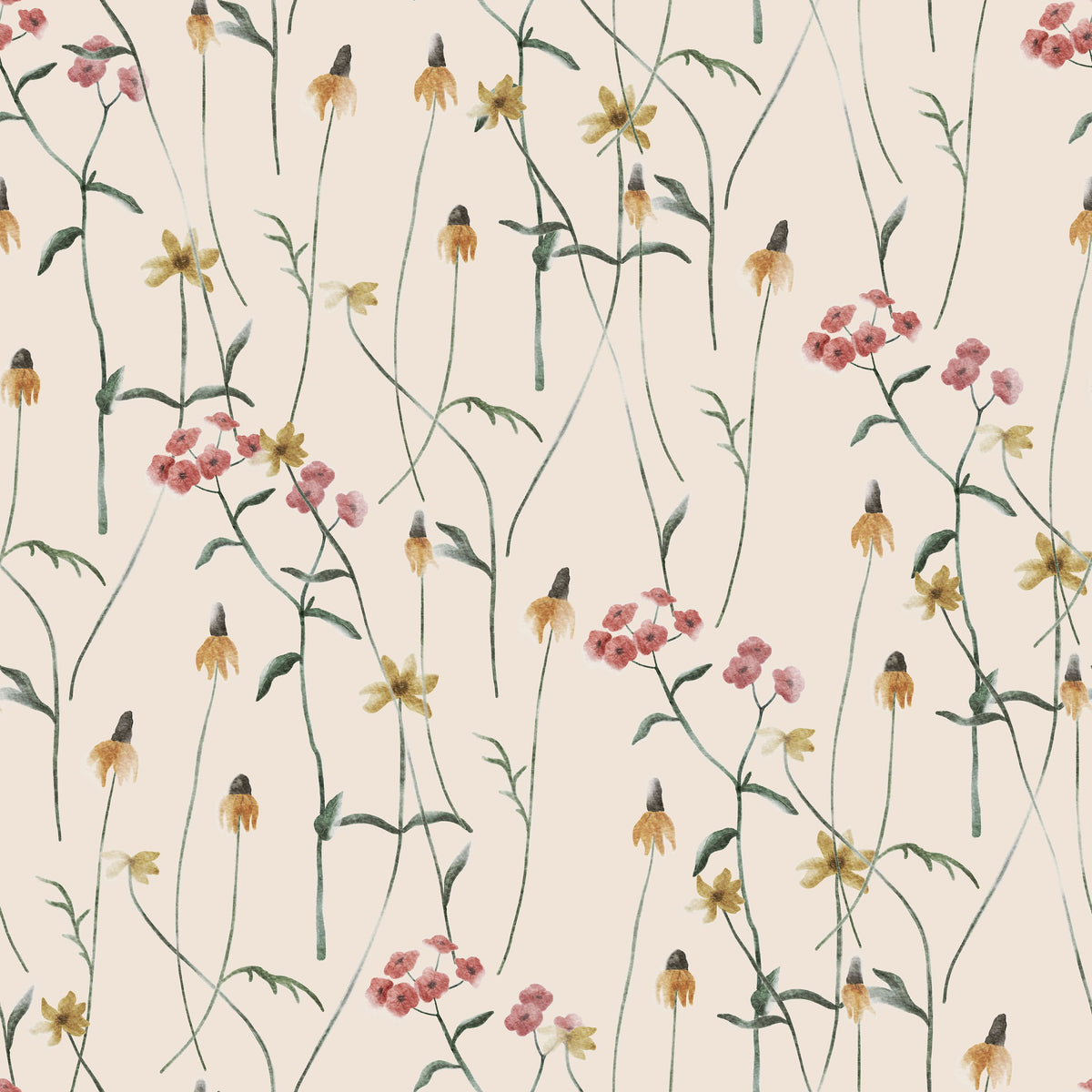 Meadow Flowers Mural Wallpaper - pure wallpaper artwork