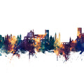 Granada Spain Skyline Blue & Bronze Mural Wallpaper - pure wallpaper artwork