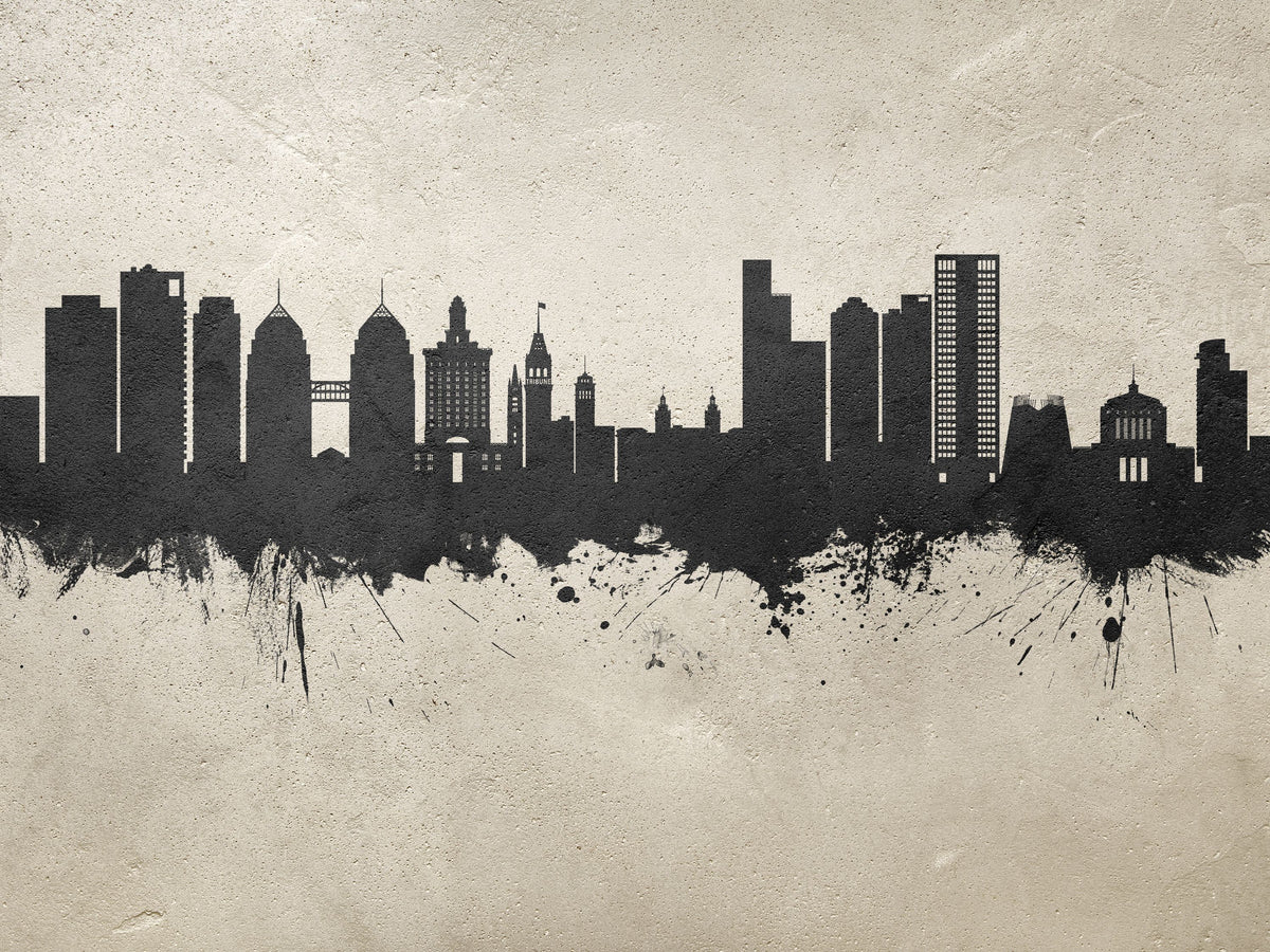 Oakland California Skyline Concrete Mural Wallpaper - pure wallpaper artwork