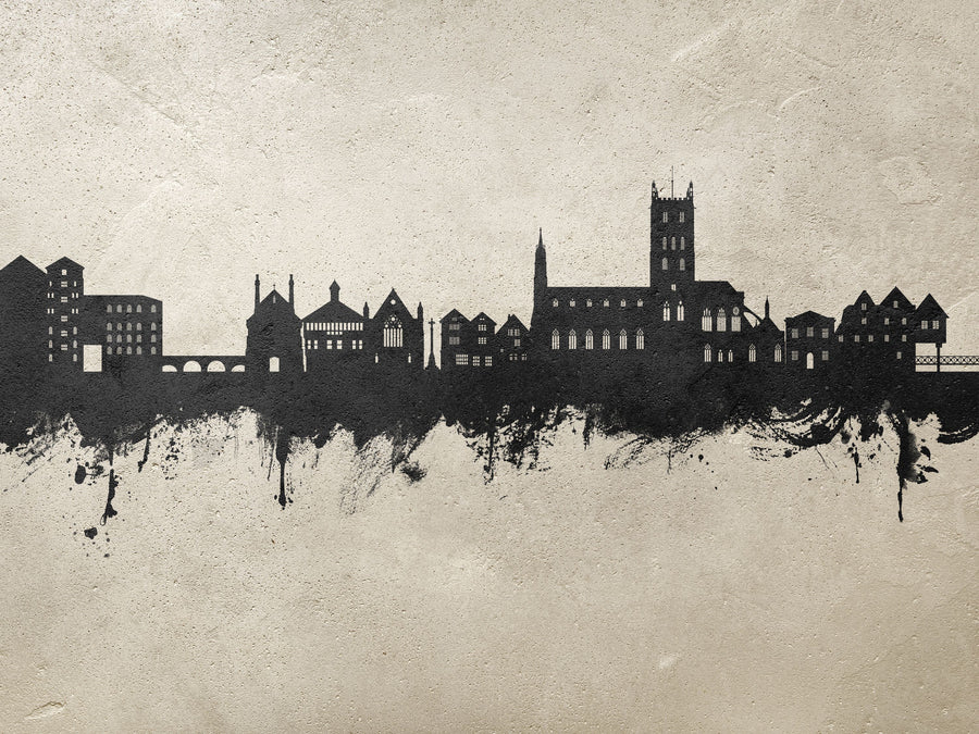 Tewkesbury England Skyline Concrete Mural Wallpaper