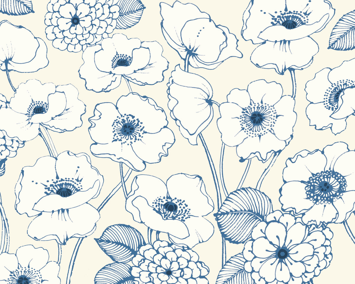 Pen and Ink Flowers I Mural Wallpaper - pure wallpaper artwork