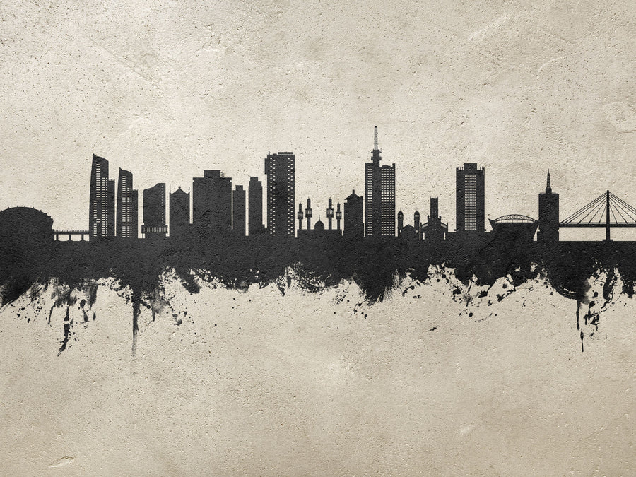 Lagos Nigeria Skyline Concrete Mural Wallpaper