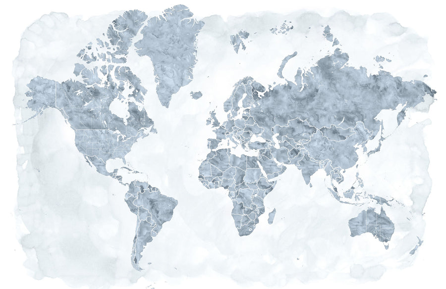 World Map Cities - Jacques Mural Wallpaper