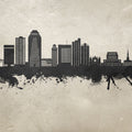Shreveport Louisiana Skyline Concrete Mural Wallpaper - pure wallpaper artwork