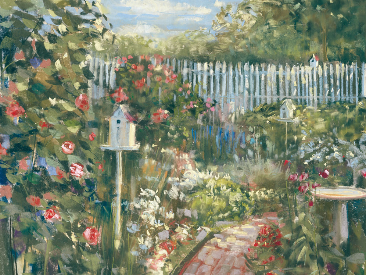 Birdhouse Garden Mural Wallpaper - pure wallpaper artwork