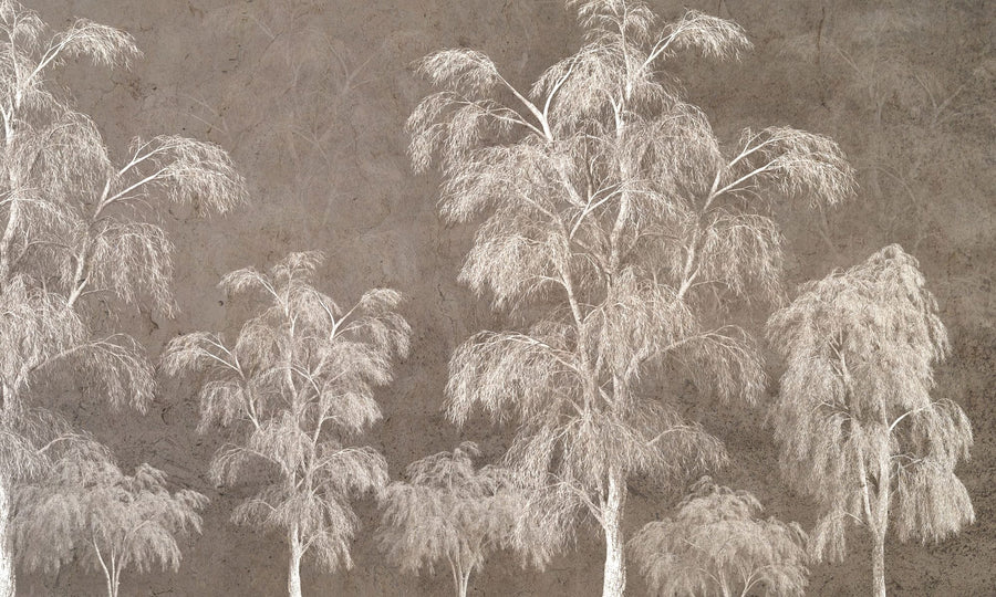 Forest Wallpaper Mural – Woodland Wall Mural – Treecrown Rustic printable artwork
