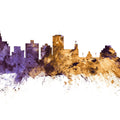 Jackson Mississippi Skyline Purple & Gold Mural Wallpaper - pure wallpaper artwork