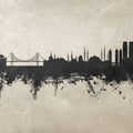 Istanbul Turkey Skyline Concrete Mural Wallpaper - pure wallpaper artwork