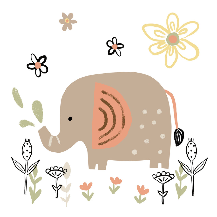 Baby Elephant Mural Wallpaper