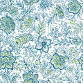 Kala Flowers Blue on White Mural Wallpaper - pure wallpaper artwork